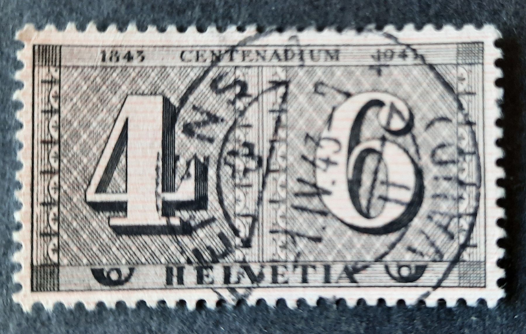 Tutti i francobolli: 1-4-5 Centenaire des timbres-poste suisses. – Usato da GENEVE venduto da Pjeronimo 2