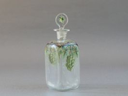 GLAS-KARAFFE EMAILLEMALEREI UM 1900