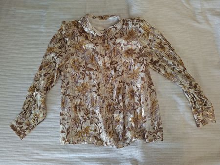 Bluse Sézane floral Lurex Grösse 36/38 neuwertig