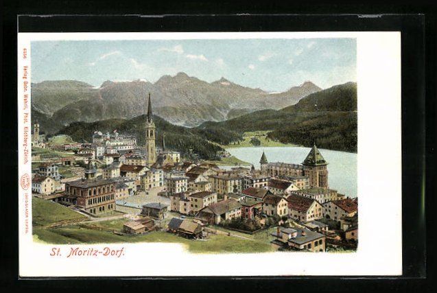 Cartoline postali: AK St. Moritz-Dorf, Gesamtansicht – Usato da Berlin venduto da bartko-reher