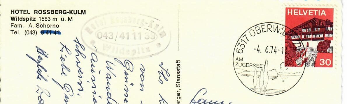 Ansichtskarten: Hotel Rossberg Kulm - Wildspitz – Gebraucht aus Hochdorf von Ziegel-16 1