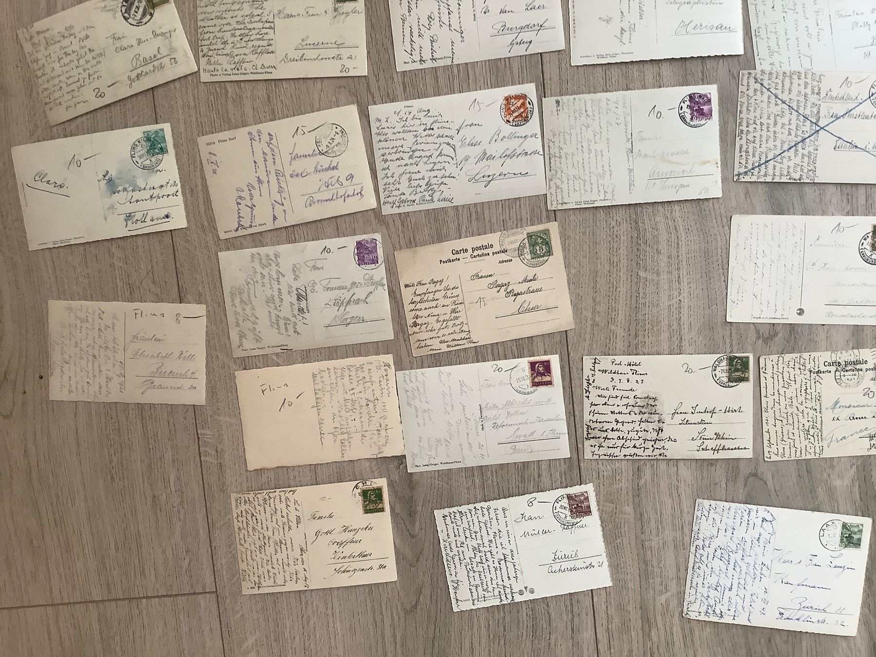 Cartoline postali: 50 alte, gelaufene Ansichtskarten Flims ab 1907 – Usato da St. Gallen venduto da herbrig2 8