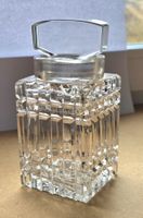 Art Deco Bonboniere antik Dose m. Deckel Kristallglas massiv