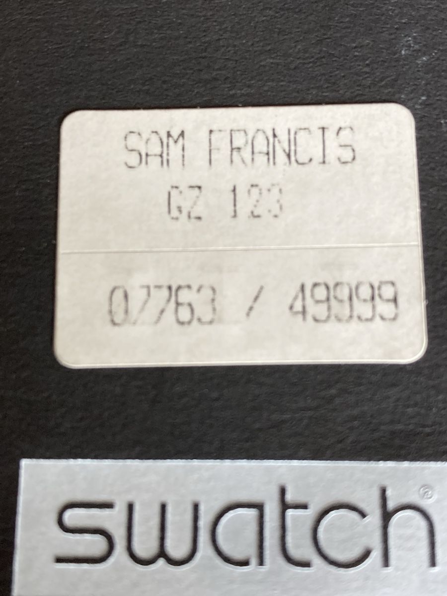 Swatch Orologi: Sam Francis GZ 123 1992 Uhr + Kunstdruck – Nuovo e nell'imballaggio originale da Boll venduto da Jopp1 6