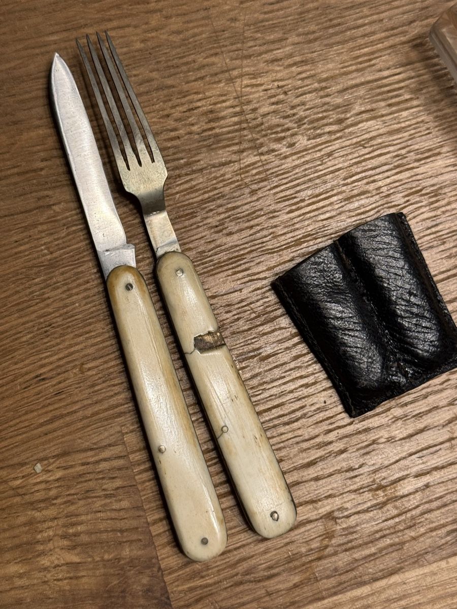 Coltelli tascabile: Altes Taschenmesser & Gabel Set. Kutscher Besteck – Usato da Goldach venduto da Messerguru 7