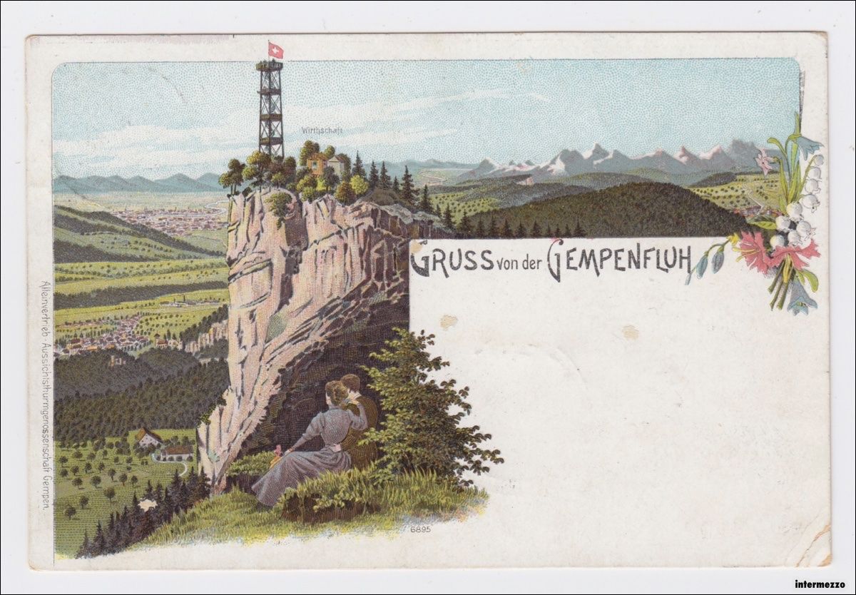 Cartes postales: Gempen SO // Gruss Gempenfluh Litho // 1904 – D'occasion à Basel par intermezzo12