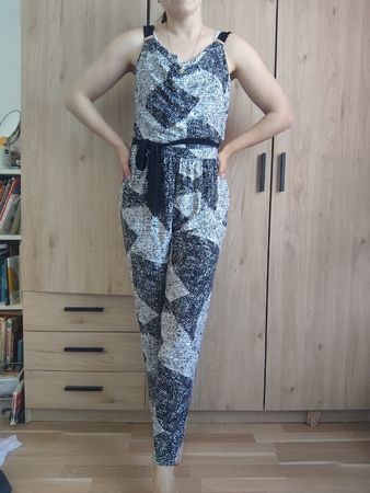 Frank Lyman Summer Jumpsuit Size 8 - Black and White