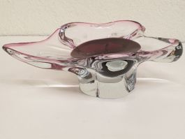 Schwere Glasschale Blattform