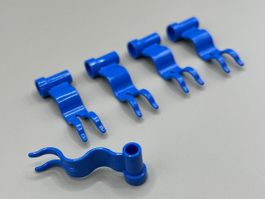 5x Lego Flagge Blau (Flag 4 x 1 Wave Right) Neu