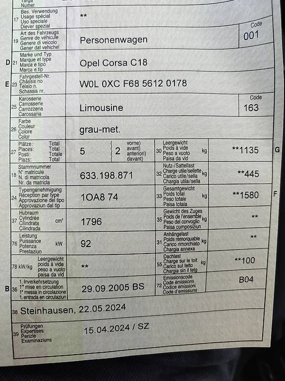 Opel Autos: Opel Corsa C18 – D'occasion à Morgarten par ter_h8x8 1