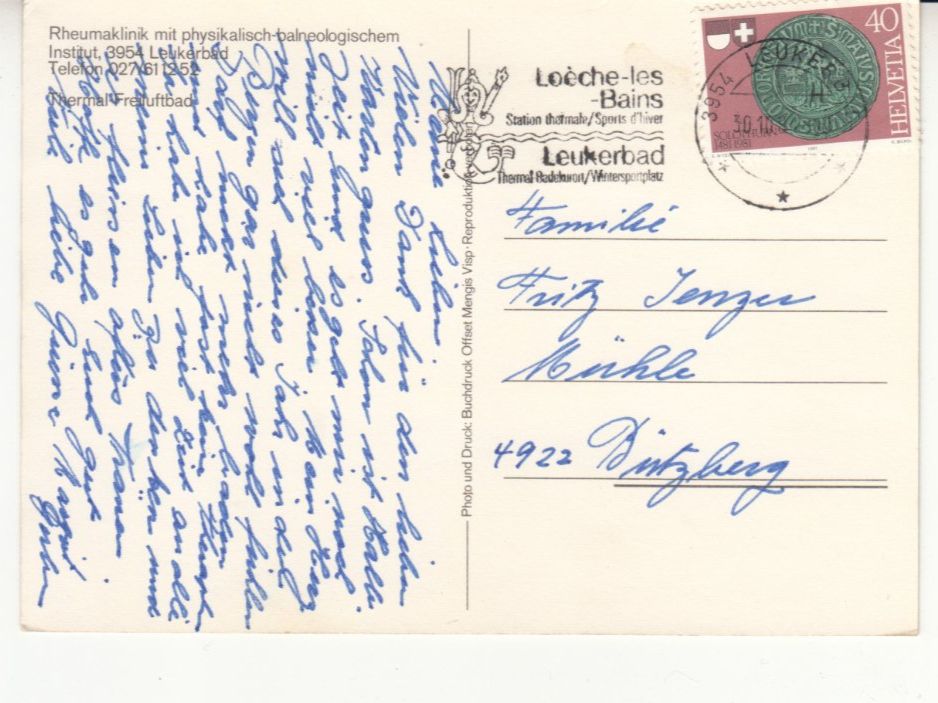 Cartoline postali: Leukerbad 1981 – Usato da Bürglen TG venduto da StampGraf 1