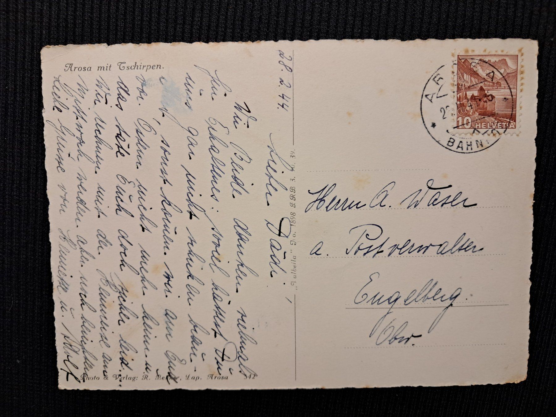 Cartes postales: AROSA IM WINTER 1944 – D'occasion à Ponto Valentino par giorgia06 1