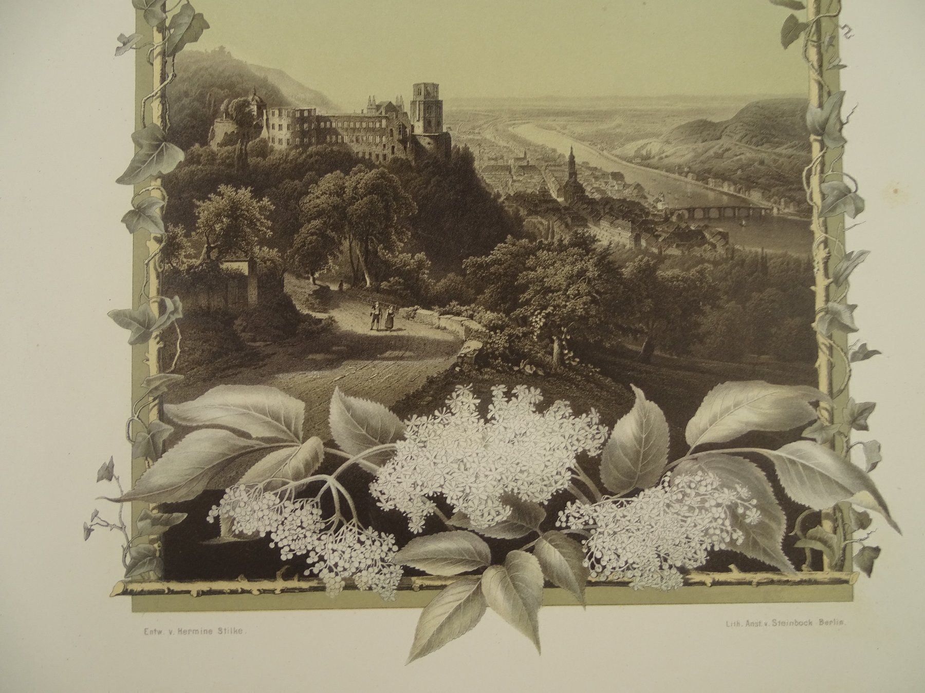 Stiche: HEIDELBERG, LITHOGRAPHIE 1866 – Gebraucht aus Grüningen von Kartensammler 3
