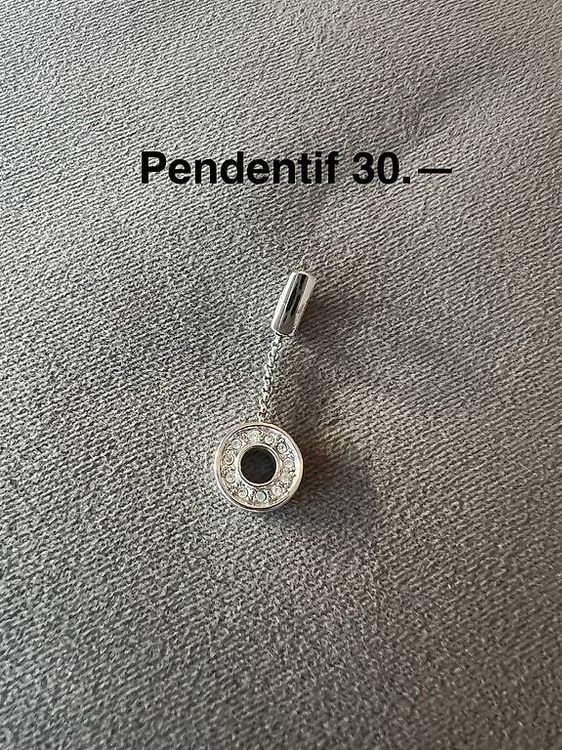 Pendentif Pierre Lang En Alliage Argenté - Couleur Grise - Occasion (micro-rayures)