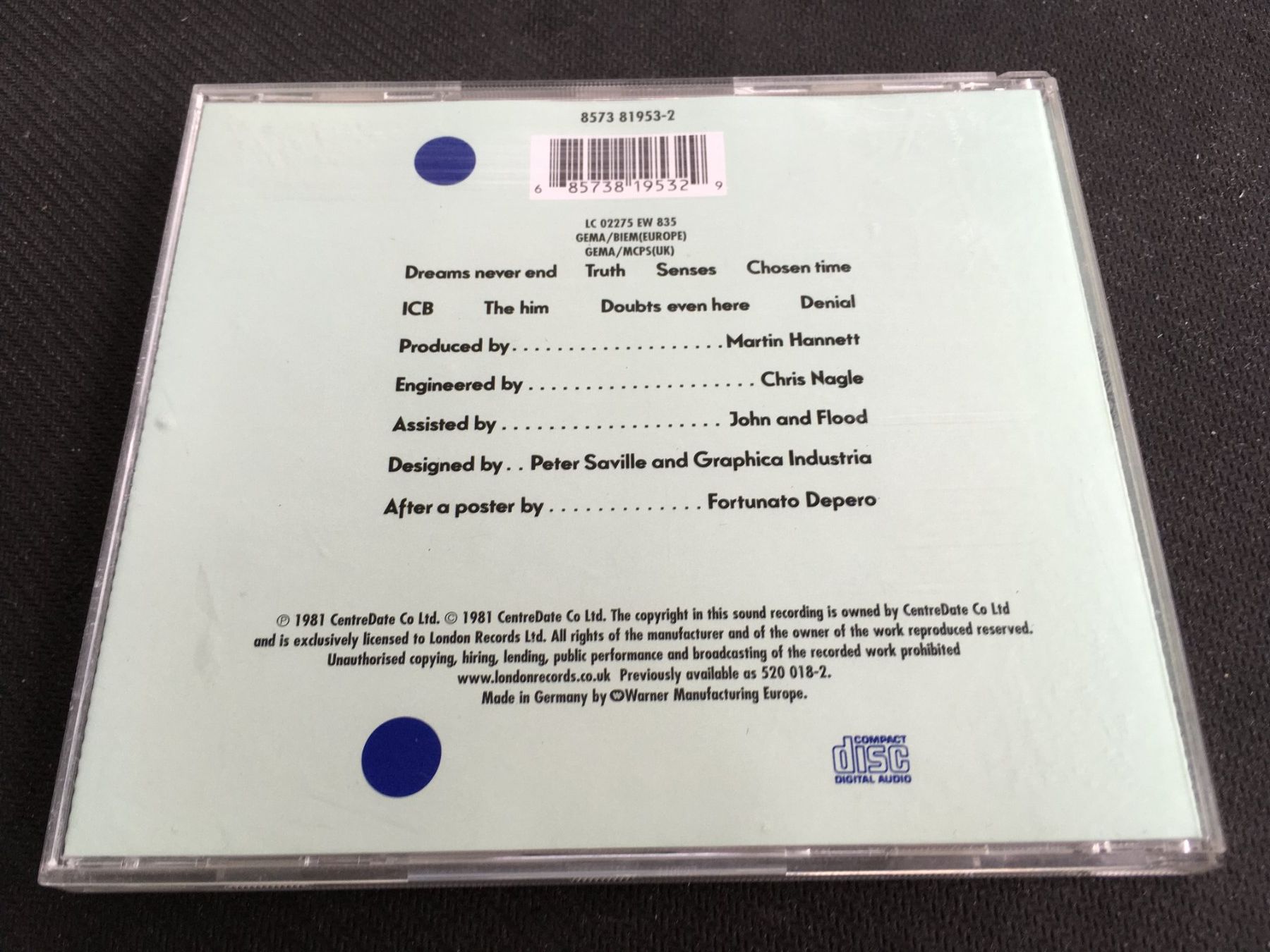 CD: New Order - Movement -CD- – Usato da St.Gallen venduto da MedienJoe 2