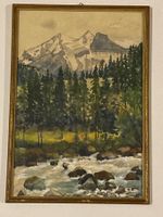 Landschaftsgemälde Aquarell signiert Blümlisalp Kandergrund
