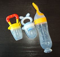 Fruchtsauger 2x und Baby-Fütterungslöffel to go - NEU!