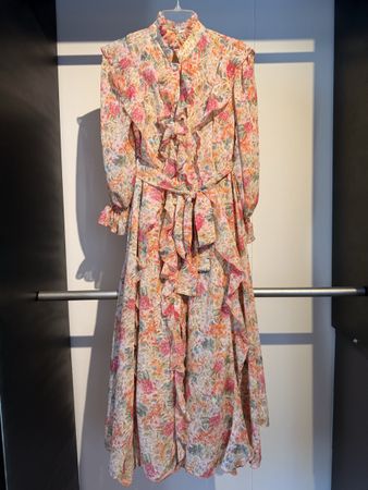 Elegant Floral Ruffle Maxi Dress