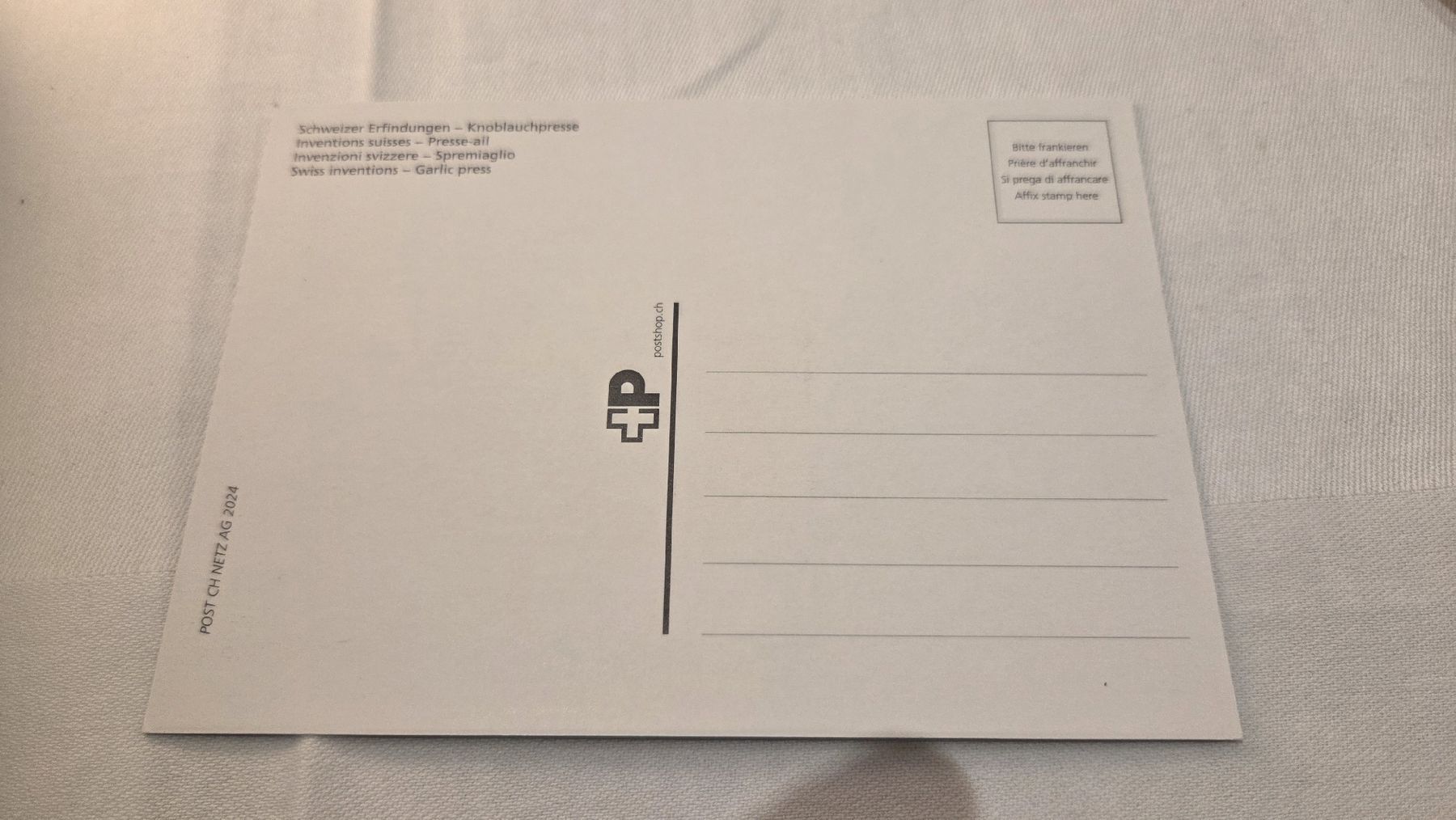 Tutti i francobolli: 2024 FDC Maximumkarte Knoblauchpresse – Usato da Arni AG venduto da Moth68 1