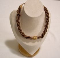 Biedermeier Uhrenkette aus echtem Haar- schöne Applikationen