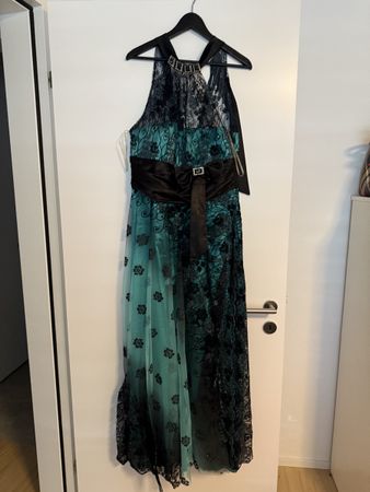 Elegantes Abendkleid, Grün/Schwarz, Grösse 46 - Top!