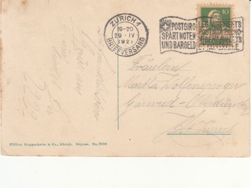 Cartoline postali: Zürich 1921 – Usato da Bürglen TG venduto da StampGraf 1