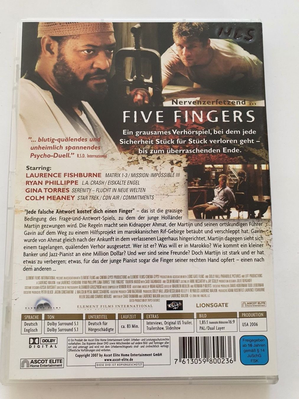 Alle DVDs: Five Fingers – Gebraucht aus Oberdorf BL von BaldenEagle 1