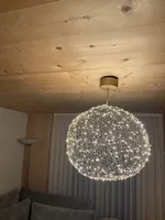 Hängeleuchte Kugel LED silberfarben gebrauchter Zustand