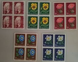 1958, Pro Juventute Satz im 4-Block postfrisch