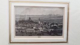 Uster. Stahlstich. Rahmen über Eck vergoldet.