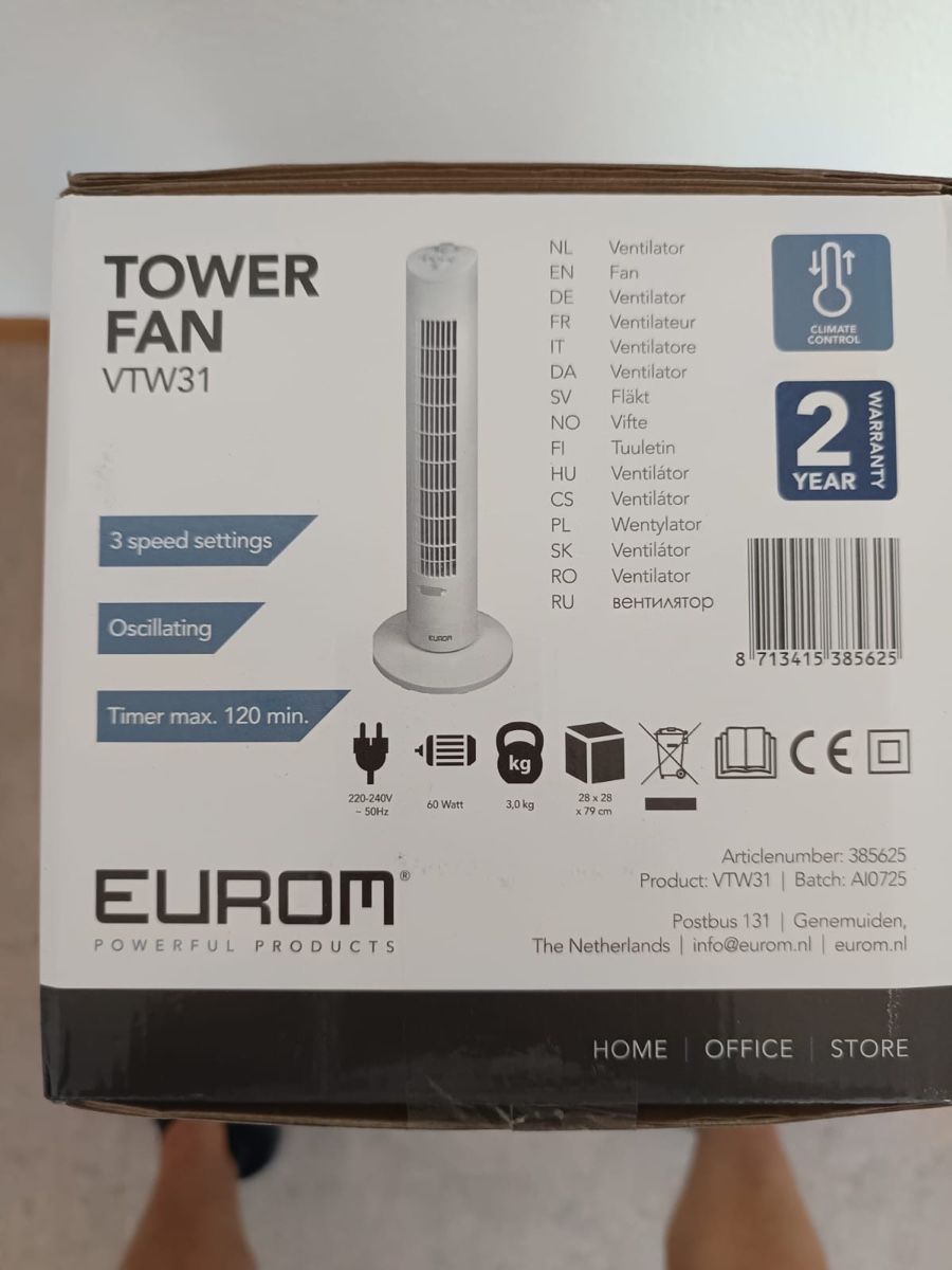 Ventilatoren: Neuer Eurom Turmventilator noch original verpackt.  – Neu und originalverpackt aus Buchs SG von sem_vd5r 1