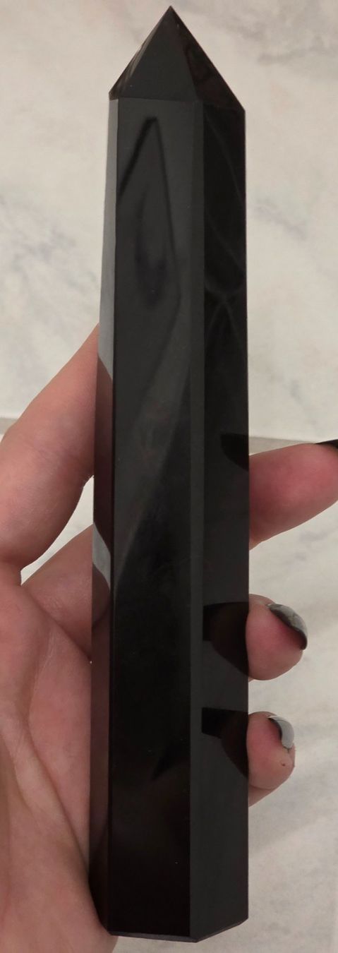 Minerali & Pietre curative: Schwarzer Obsidian Obelisk A 256g – Nuovo e nell'imballaggio originale da Matzingen venduto da Shay_Crystalz 1