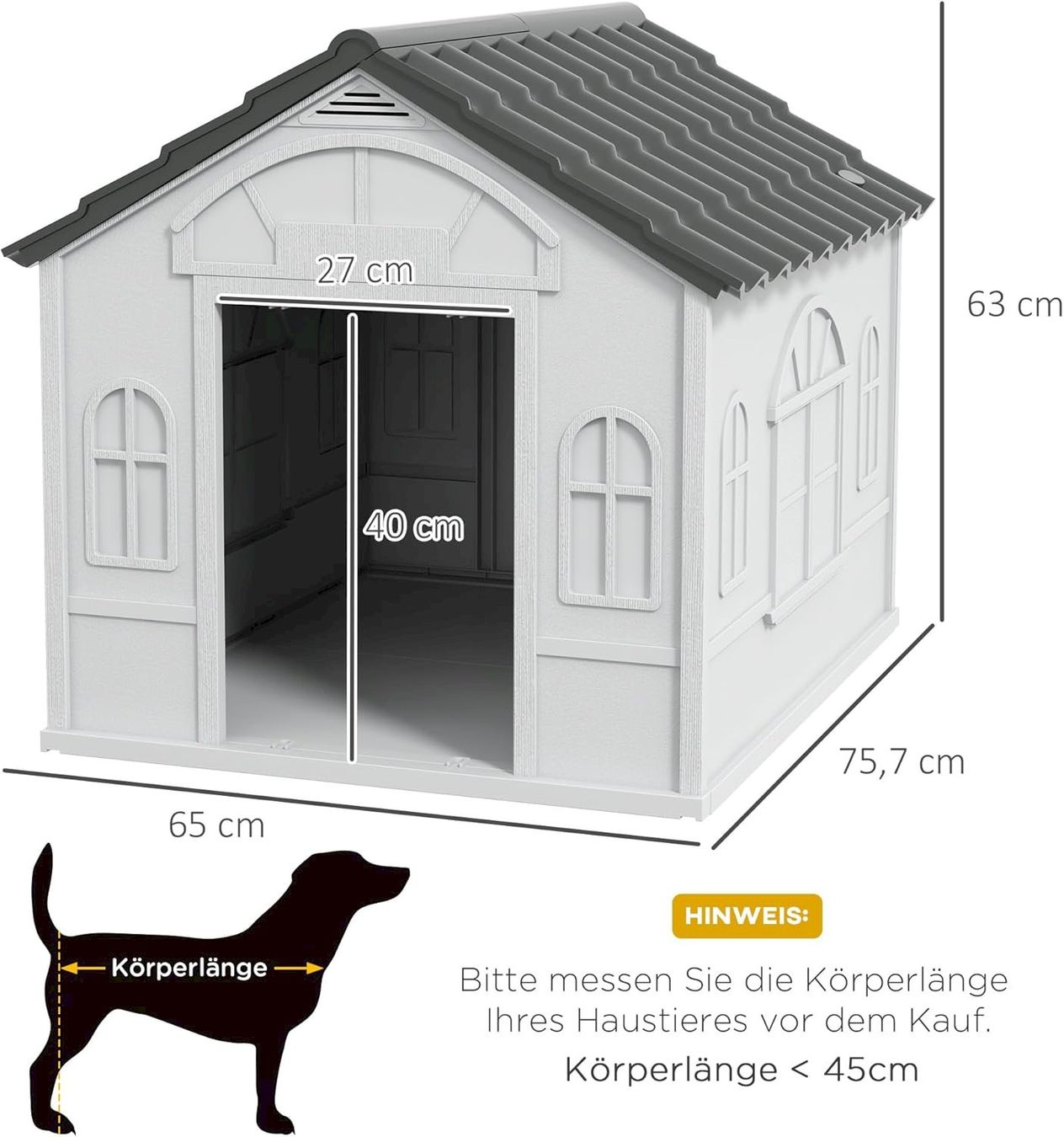 Cucce & Letti: PawHut Hundehütte mit Satteldach – Nuovo e nell'imballaggio originale da Bottighofen venduto da zaap 7