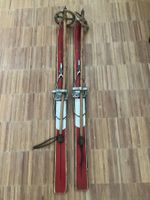 Vintage Junior Holz Ski mit Stöcke, ca. 1950er Jahre