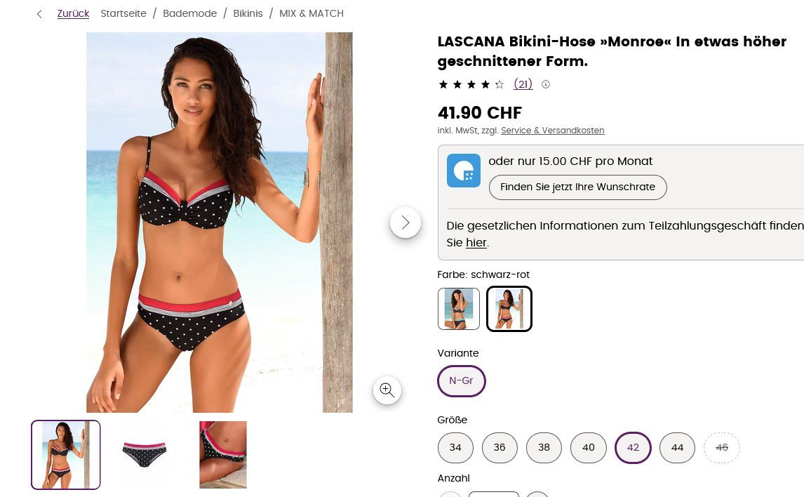 Lascana Costumi da bagno & Bikini: Lascana Tankini set Gr 42E - Hose Gr  42 – Nuovo e nell'imballaggio originale da Luzern venduto da Sofia33 4