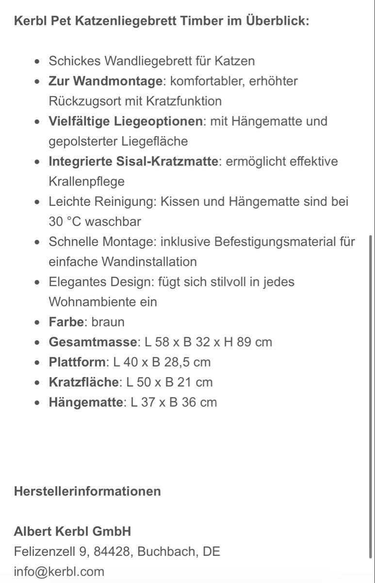 Tiragraffi: Kerbl Pet Katzenliegebrett Timber – Nuovo (secondo la descrizione) da Schaan venduto da Jar_875j 2