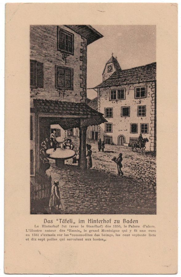 Cartoline postali: Baden, das Täfeli im Hinterhof, alte Abbildung – Usato da Frauenfeld venduto da POML