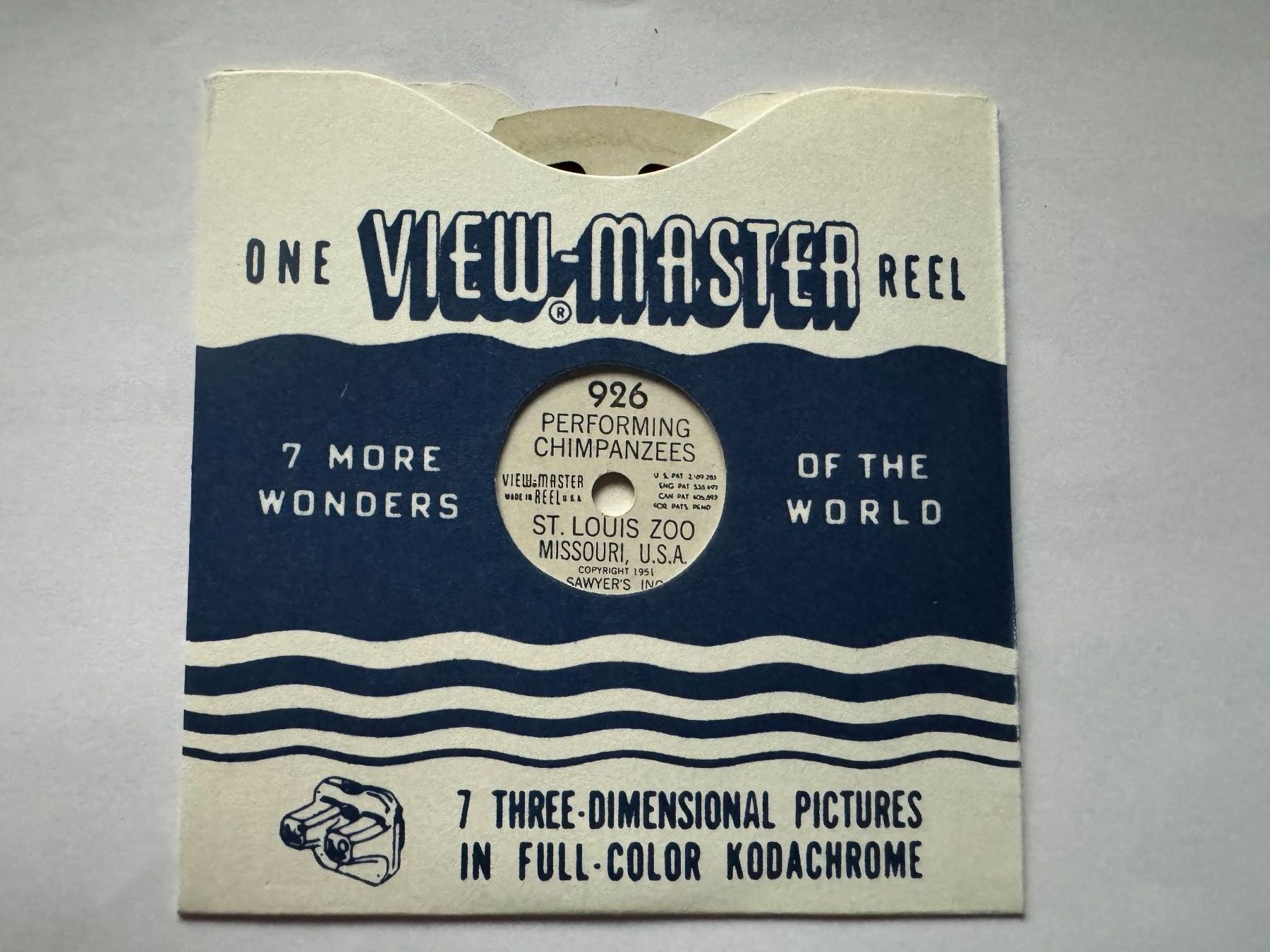 View-master Giocattoli: View-Master 3D: Nr. 926 PERFORMING CHIMPANZEES – Usato da Tegerfelden venduto da siebenmacky
