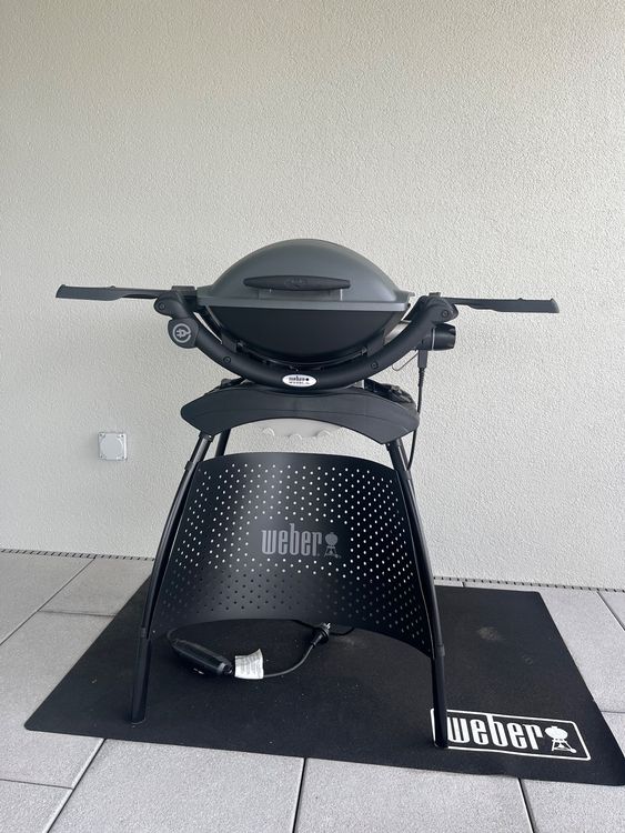 Weber Q1400 Elektrogrill – 43x32 Cm Grillfläche, Portabel, Gusseisenrost, Aluguss, 2,2 KW – Für Balkon, Terrasse & Camping – Dark Grey