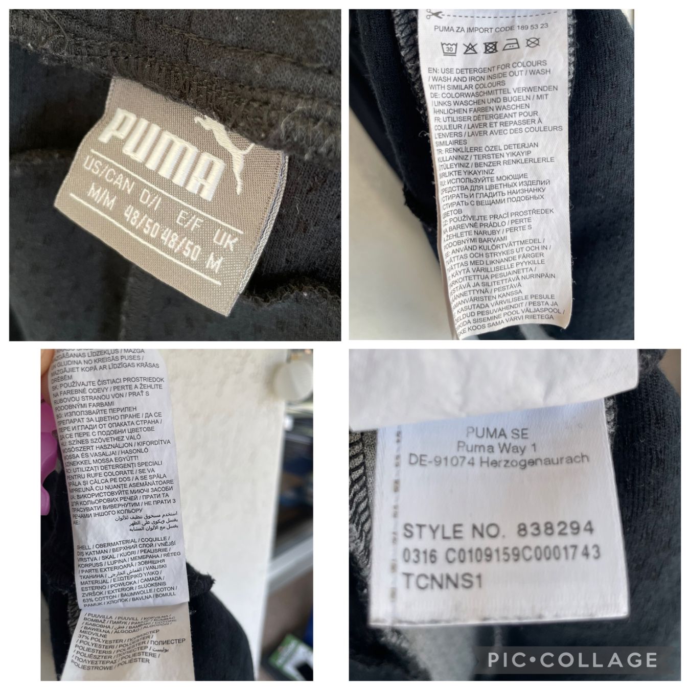 Puma Pantaloni: Puma Trainerhose Dunkelblau / Grau Gr. M – Usato da Niederwangen BE venduto da m_s13 9
