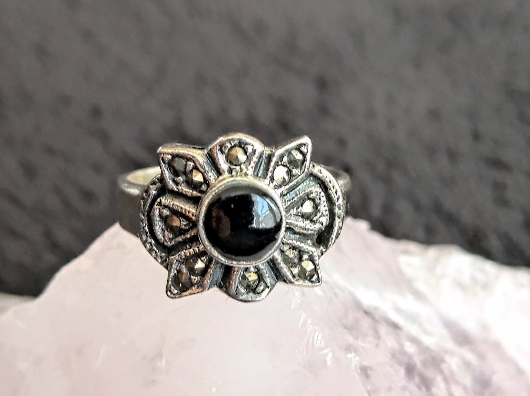Anelli: Ring Silber 925 mit schwarzem Stein – Usato da Istighofen venduto da Ringparadies