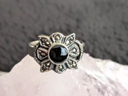 Ring Silber 925 mit schwarzem Stein