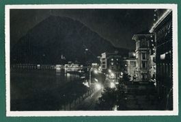 Lugano e Monte S. Salvatore di notte, ungelaufen, ca. 1945