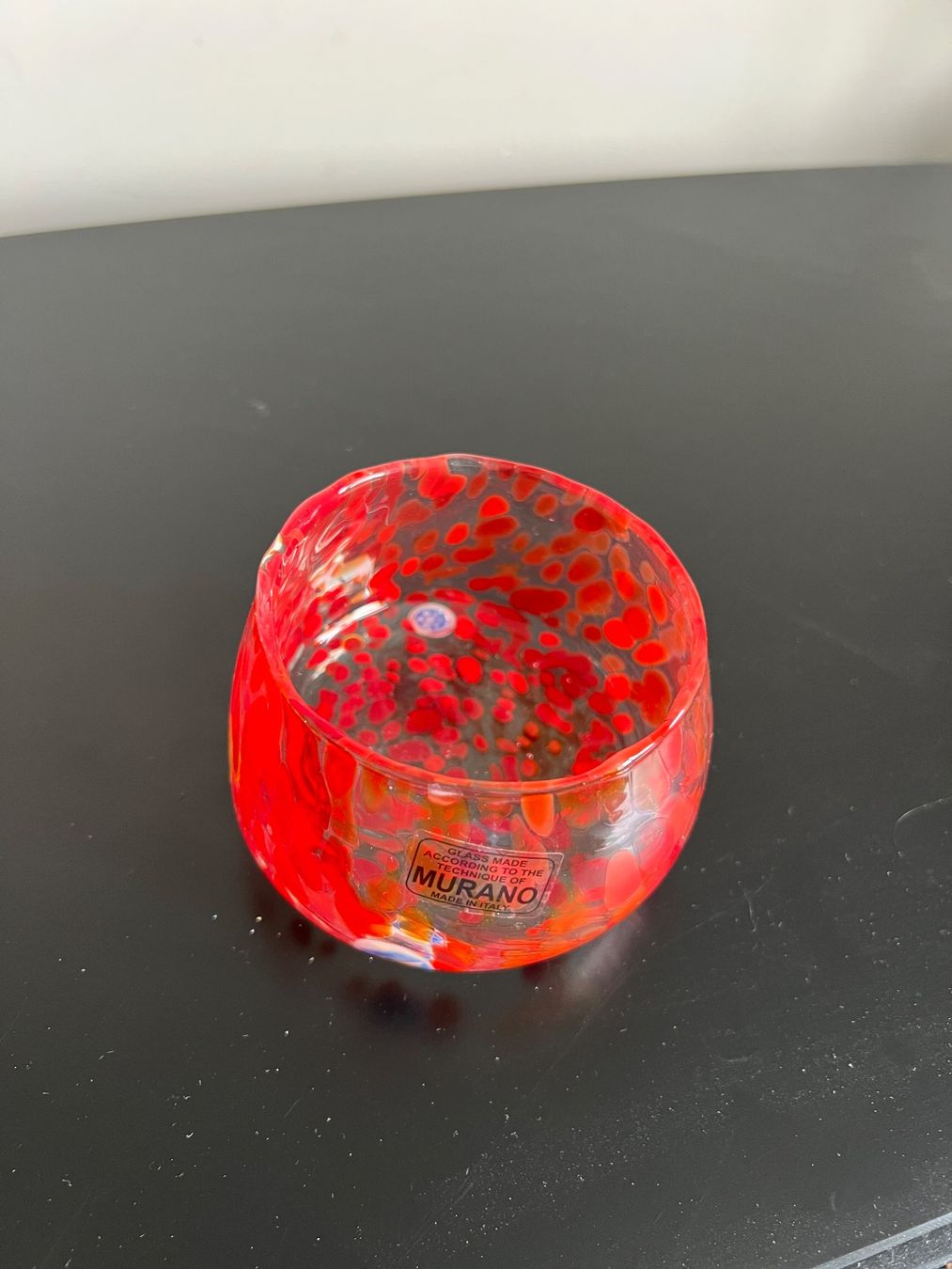 Murano Kerzenständer: Murano Glas Windlicht  Teelicht Rot-Orange – Gebraucht aus Jona von Sariksa 3