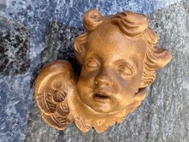 🔥Alt antik Putte Engel Holz Engelskopf Wandengel