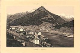 Davos Dörfli Chromlithographie um 1890