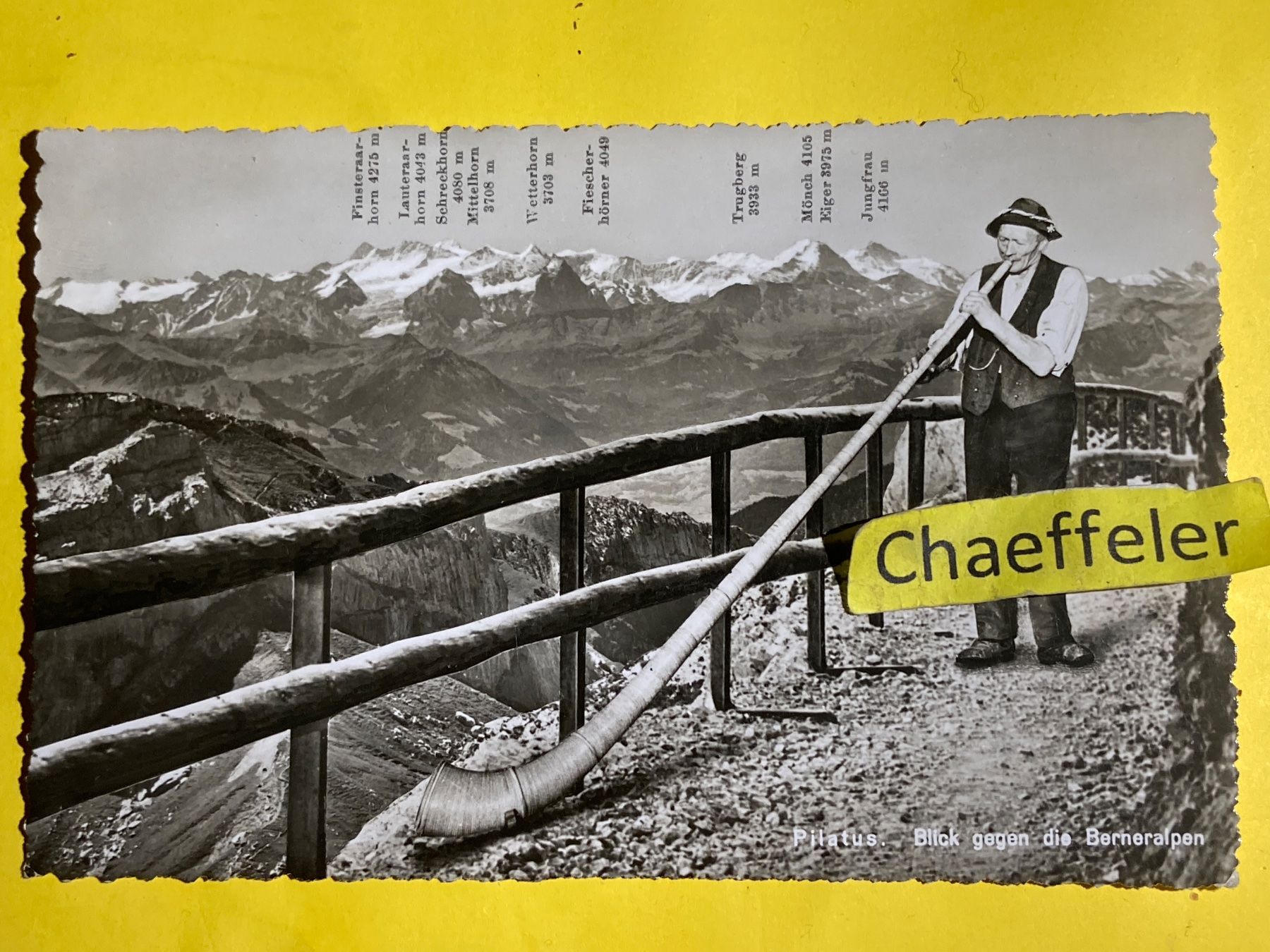 Cartoline postali: Pilatus. Blick gegen die Berneralpen – Usato da Zürich venduto da Chaeffeler