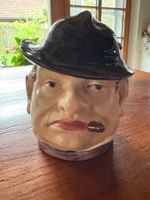 Antike Tabakdose - Keramik Figur -