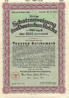 DR Schatzanweisung des Deutschen Reichs 1943 + Coupons !!!