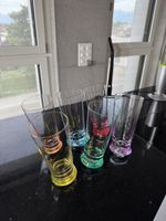 6er Set bunte Kippgläser / Schaukelgläser – Trinkgläser
